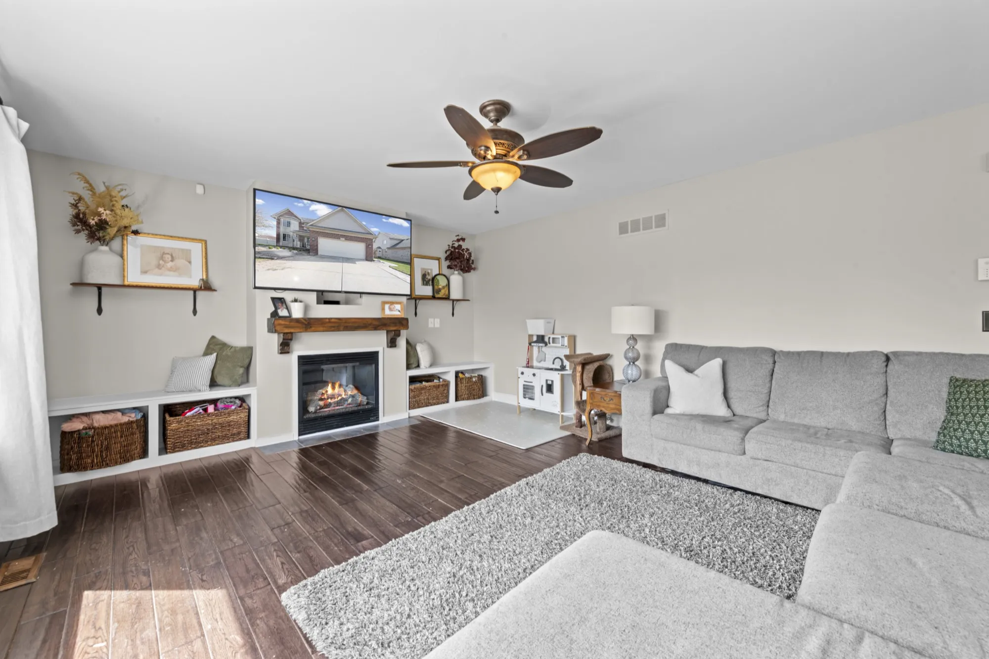 Family room with gas fireplace